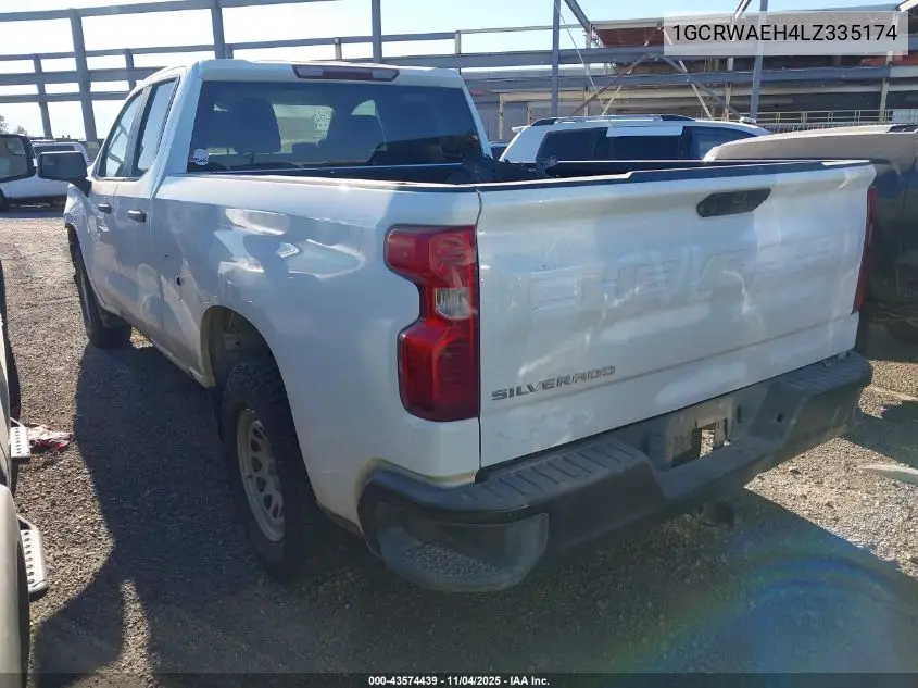 1GCRWAEH4LZ335174 2020 Chevrolet Silverado 1500 2Wd Standard Bed Wt