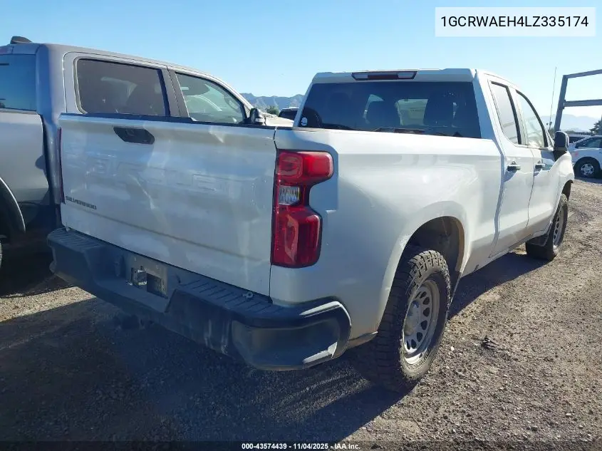 1GCRWAEH4LZ335174 2020 Chevrolet Silverado 1500 2Wd Standard Bed Wt