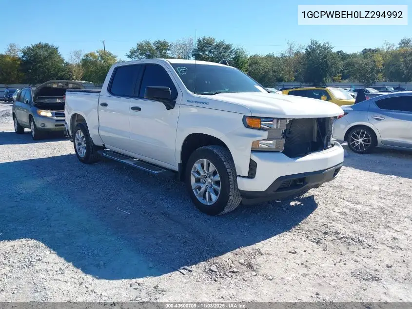 1GCPWBEH0LZ294992 2020 Chevrolet Silverado 1500 2Wd Short Bed Custom