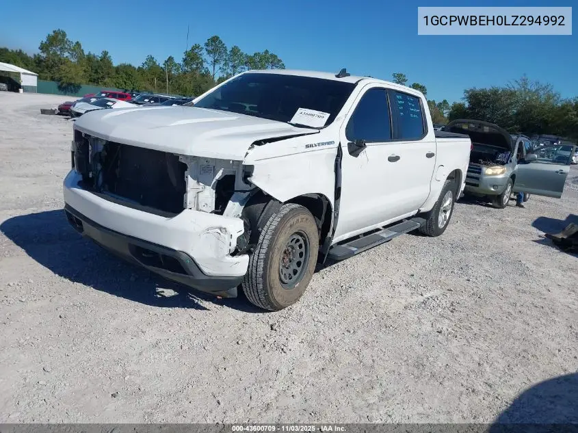 1GCPWBEH0LZ294992 2020 Chevrolet Silverado 1500 2Wd Short Bed Custom