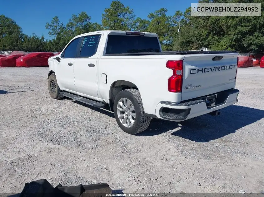1GCPWBEH0LZ294992 2020 Chevrolet Silverado 1500 2Wd Short Bed Custom