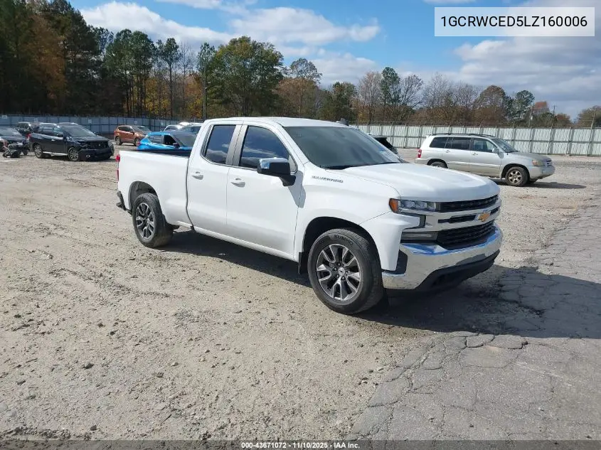 1GCRWCED5LZ160006 2020 Chevrolet Silverado 1500 2Wd Standard Bed Lt
