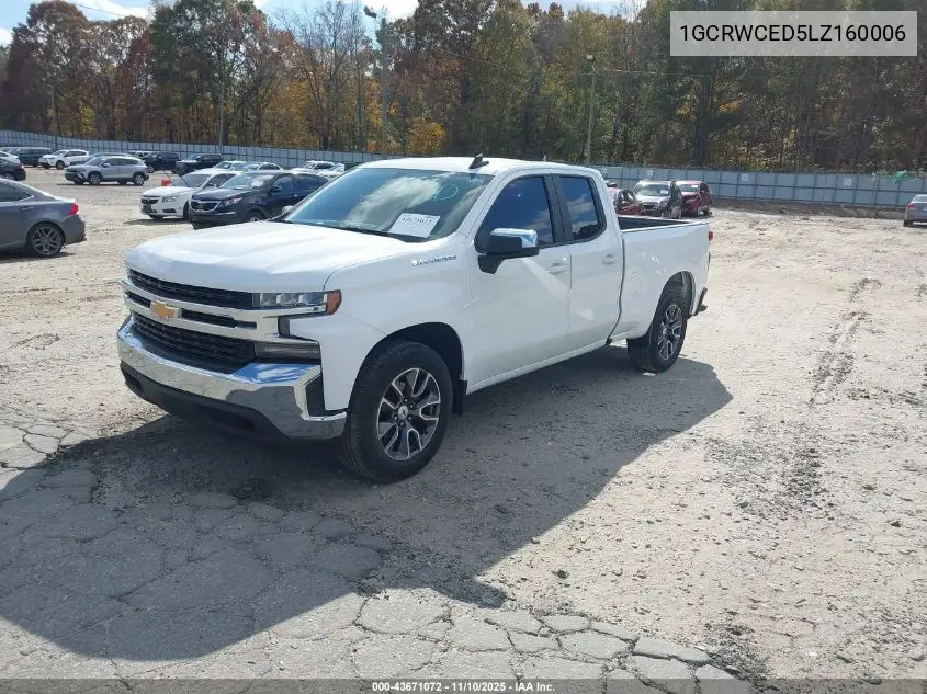 1GCRWCED5LZ160006 2020 Chevrolet Silverado 1500 2Wd Standard Bed Lt