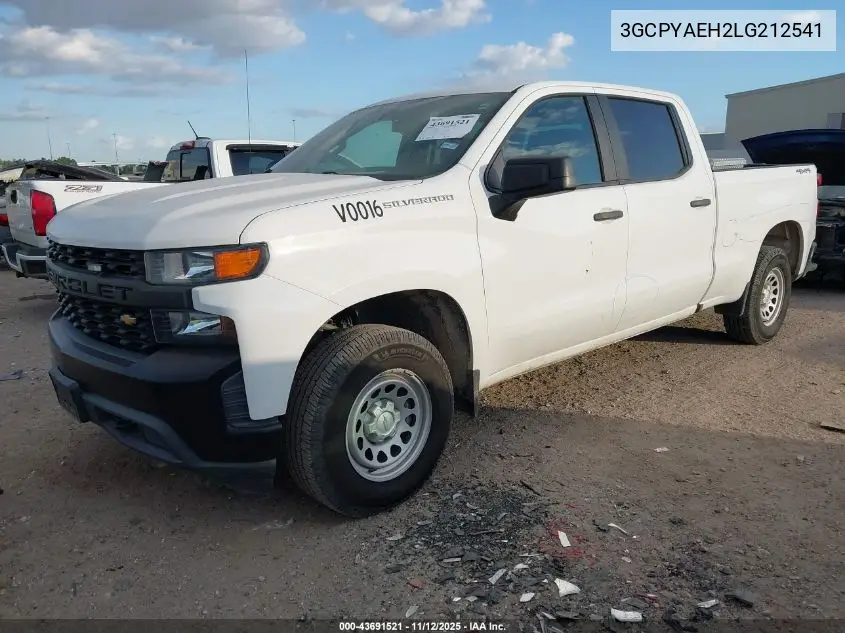 3GCPYAEH2LG212541 2020 Chevrolet Silverado 1500 4Wd Standard Bed Wt