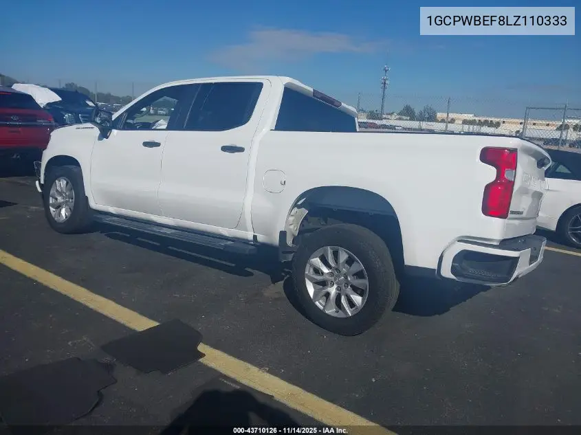 1GCPWBEF8LZ110333 2020 Chevrolet Silverado 1500 2Wd Short Bed Custom