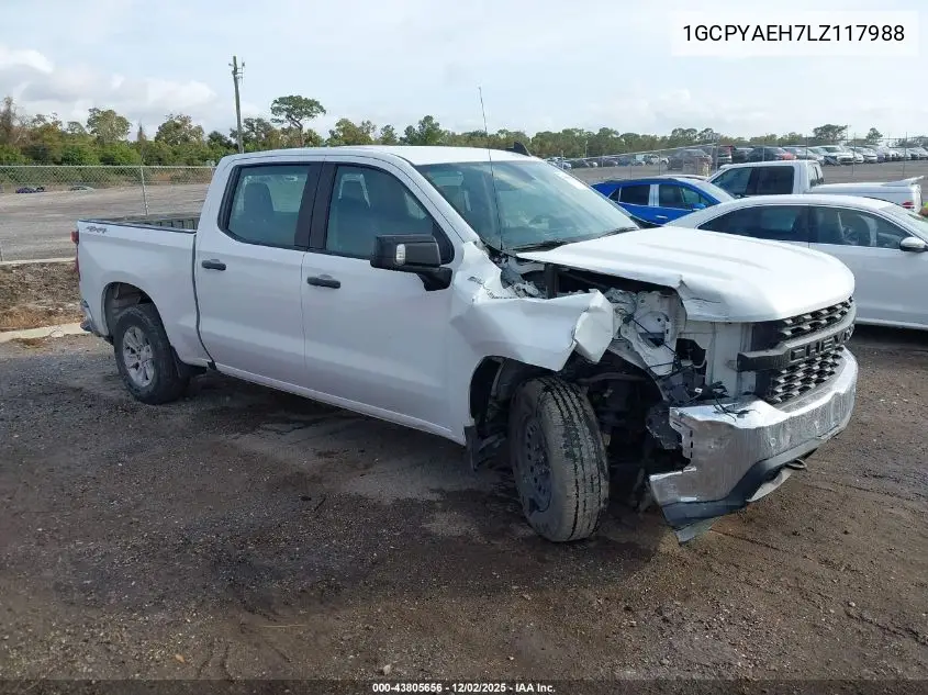 1GCPYAEH7LZ117988 2020 Chevrolet Silverado 1500 4Wd Short Bed Wt