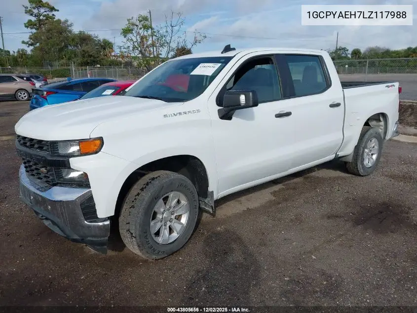 1GCPYAEH7LZ117988 2020 Chevrolet Silverado 1500 4Wd Short Bed Wt