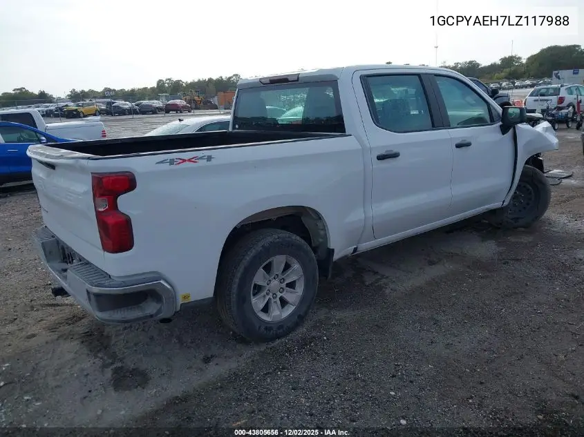 1GCPYAEH7LZ117988 2020 Chevrolet Silverado 1500 4Wd Short Bed Wt