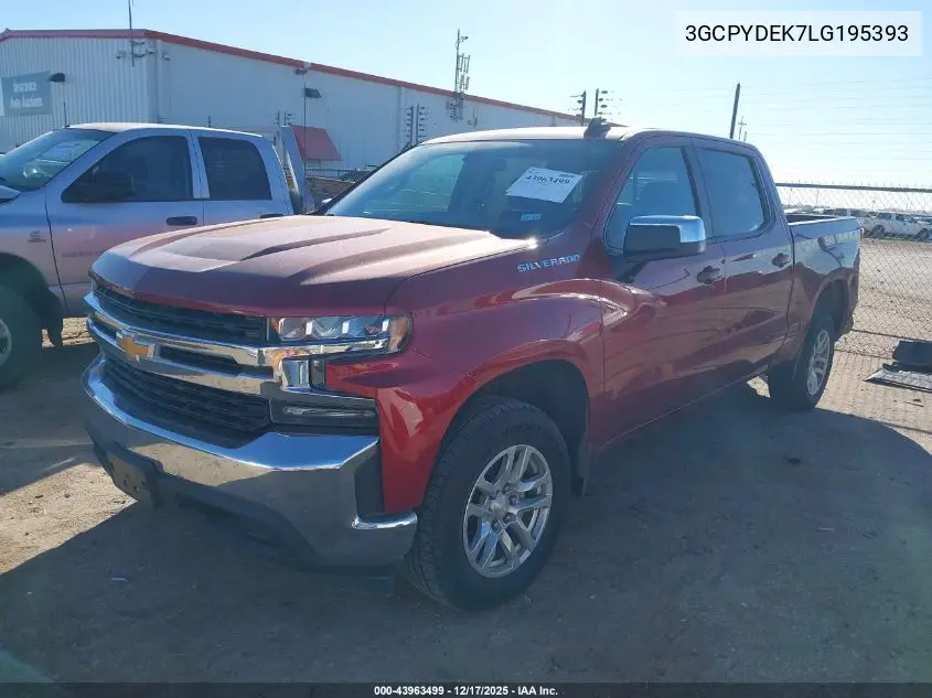 3GCPYDEK7LG195393 2020 Chevrolet Silverado 1500 4Wd Short Bed Lt