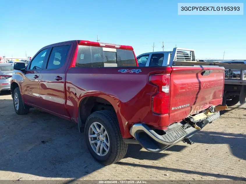 3GCPYDEK7LG195393 2020 Chevrolet Silverado 1500 4Wd Short Bed Lt