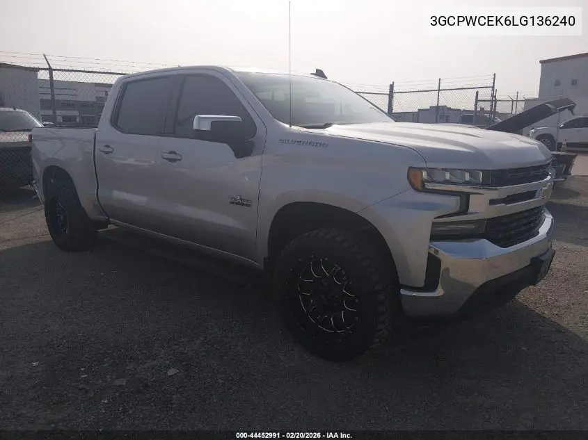 3GCPWCEK6LG136240 2020 Chevrolet Silverado 1500 2Wd Short Bed Lt