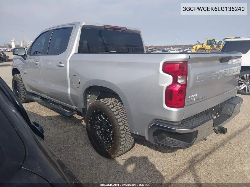 3GCPWCEK6LG136240 2020 Chevrolet Silverado 1500 2Wd Short Bed Lt