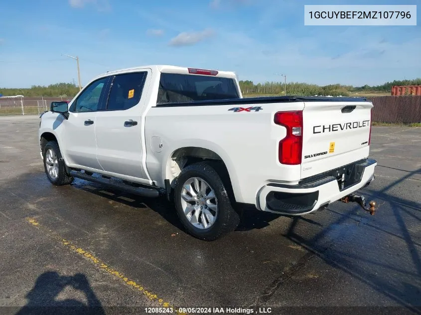 2021 Chevrolet Silverado 1500 VIN: 1GCUYBEF2MZ107796 Lot: 12085243