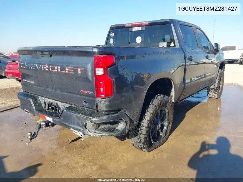 1GCUYEET8MZ281427 2021 Chevrolet Silverado 1500 4Wd Short Bed Rst