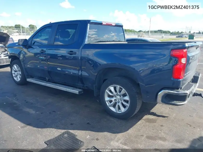 1GCPWBEK2MZ401375 2021 Chevrolet Silverado 1500 2Wd Short Bed Custom