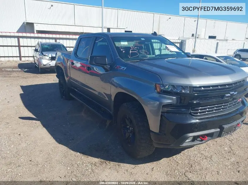 3GCPYFED7MG359692 2021 Chevrolet Silverado 1500 4Wd Short Bed Lt Trail Boss