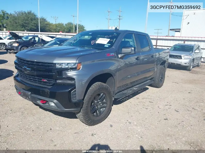 3GCPYFED7MG359692 2021 Chevrolet Silverado 1500 4Wd Short Bed Lt Trail Boss