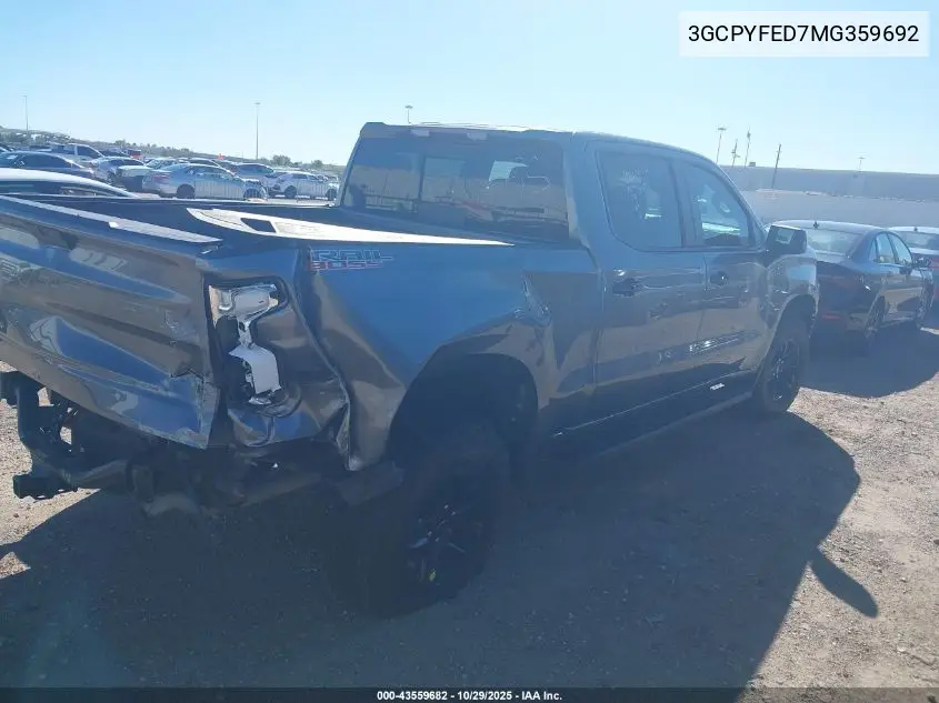 3GCPYFED7MG359692 2021 Chevrolet Silverado 1500 4Wd Short Bed Lt Trail Boss