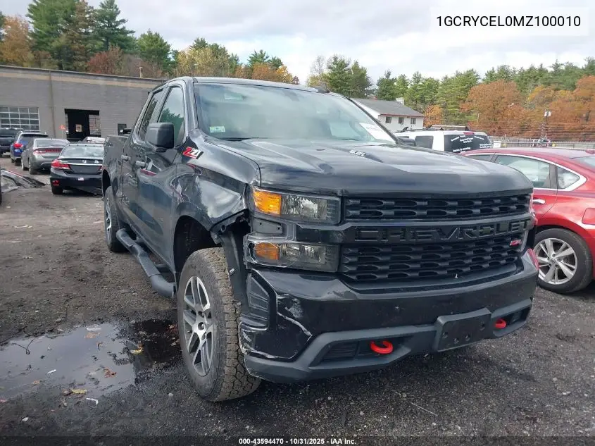 1GCRYCEL0MZ100010 2021 Chevrolet Silverado 1500 4Wd Standard Bed Custom Trail Boss