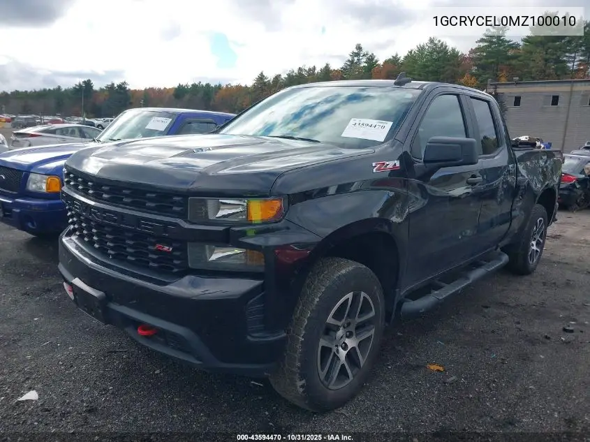 1GCRYCEL0MZ100010 2021 Chevrolet Silverado 1500 4Wd Standard Bed Custom Trail Boss