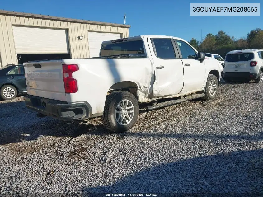 3GCUYAEF7MG208665 2021 Chevrolet Silverado 1500 4Wd Short Bed Wt
