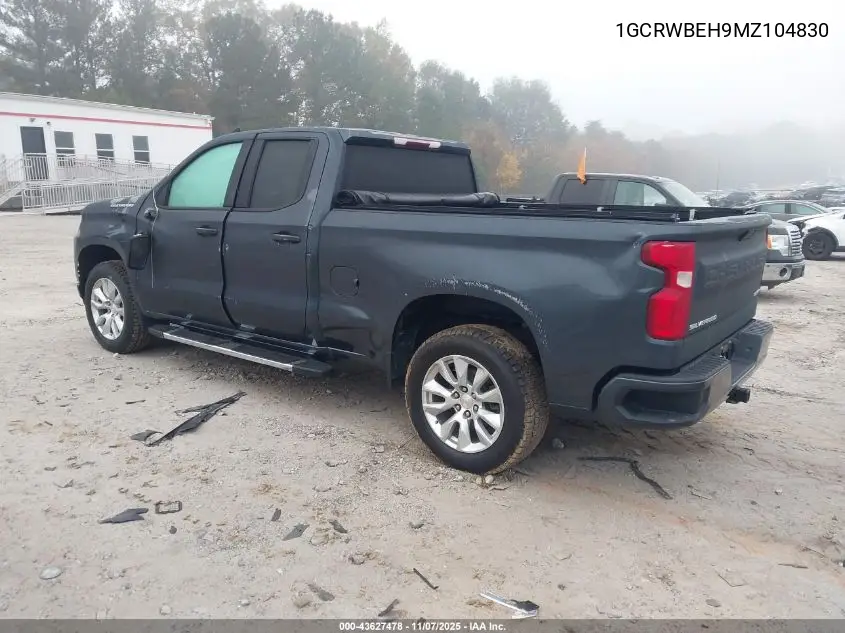 1GCRWBEH9MZ104830 2021 Chevrolet Silverado 1500 2Wd Standard Bed Custom