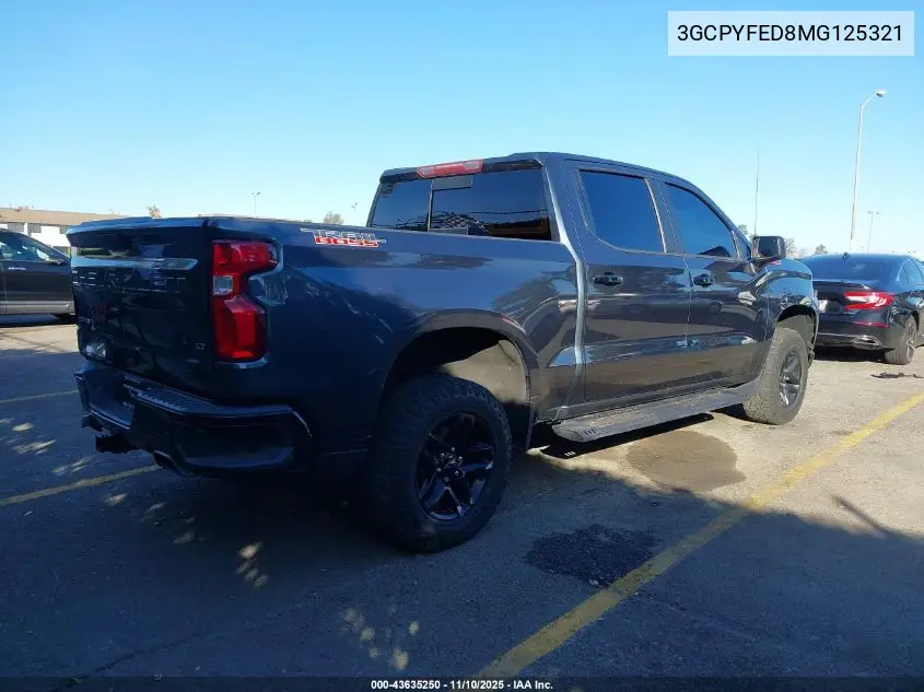 3GCPYFED8MG125321 2021 Chevrolet Silverado 1500 4Wd Short Bed Lt Trail Boss