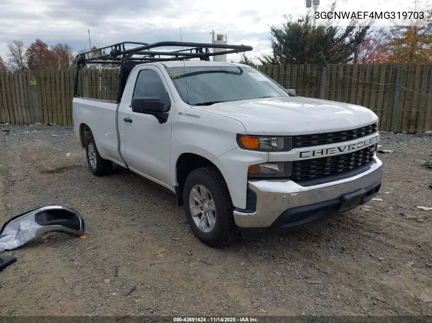 3GCNWAEF4MG319703 2021 Chevrolet Silverado 1500 2Wd Long Bed Wt