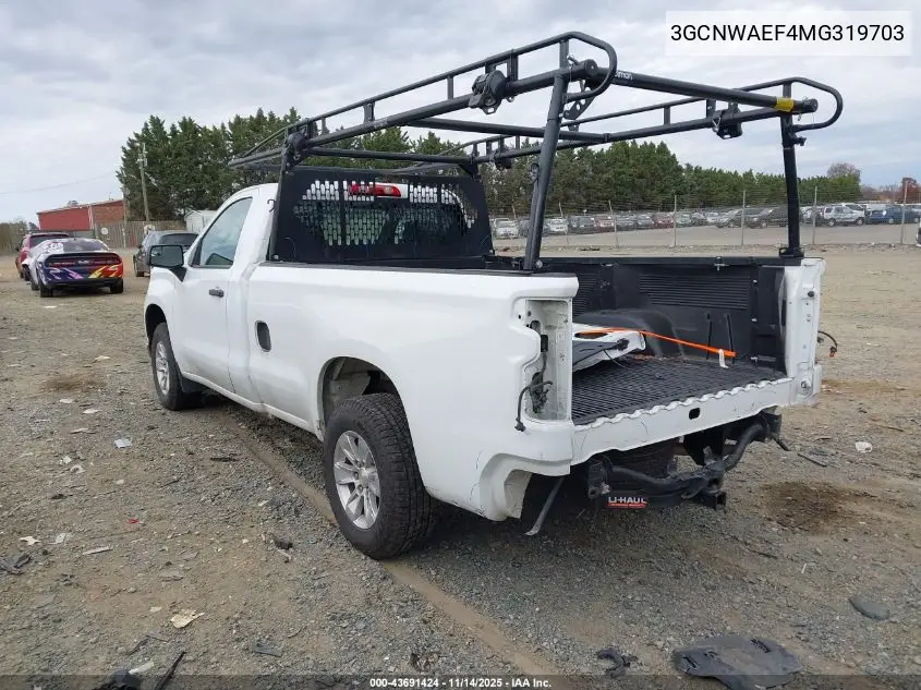 3GCNWAEF4MG319703 2021 Chevrolet Silverado 1500 2Wd Long Bed Wt
