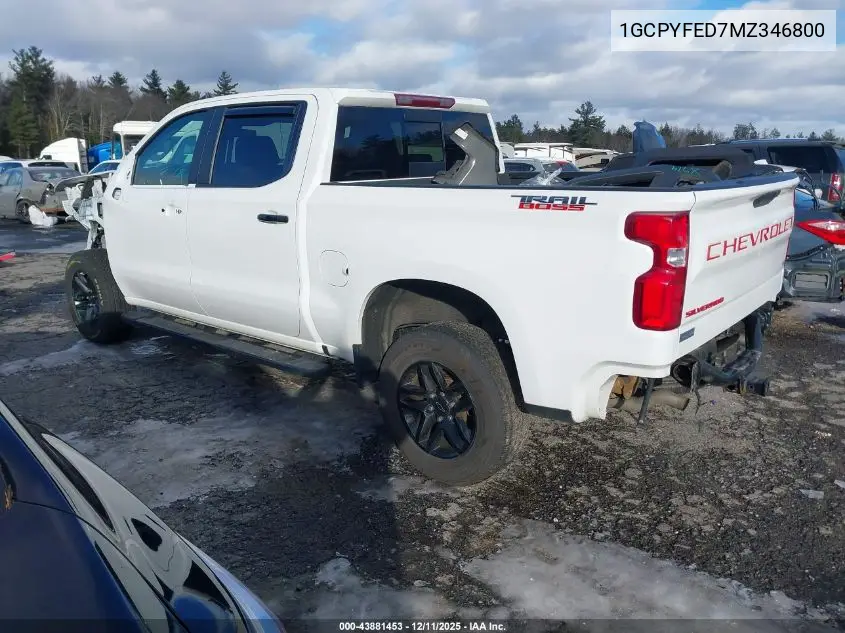 1GCPYFED7MZ346800 2021 Chevrolet Silverado 1500 4Wd Short Bed Lt Trail Boss