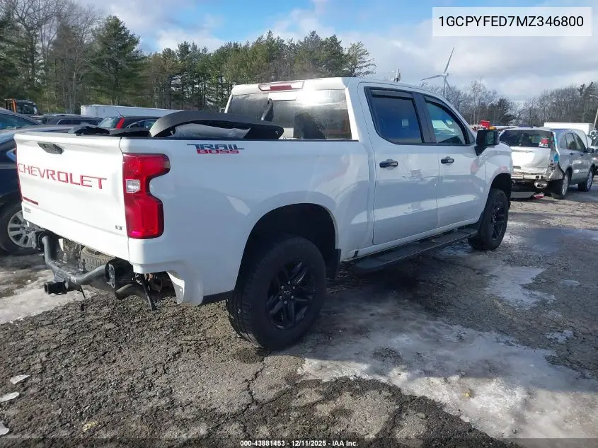 1GCPYFED7MZ346800 2021 Chevrolet Silverado 1500 4Wd Short Bed Lt Trail Boss