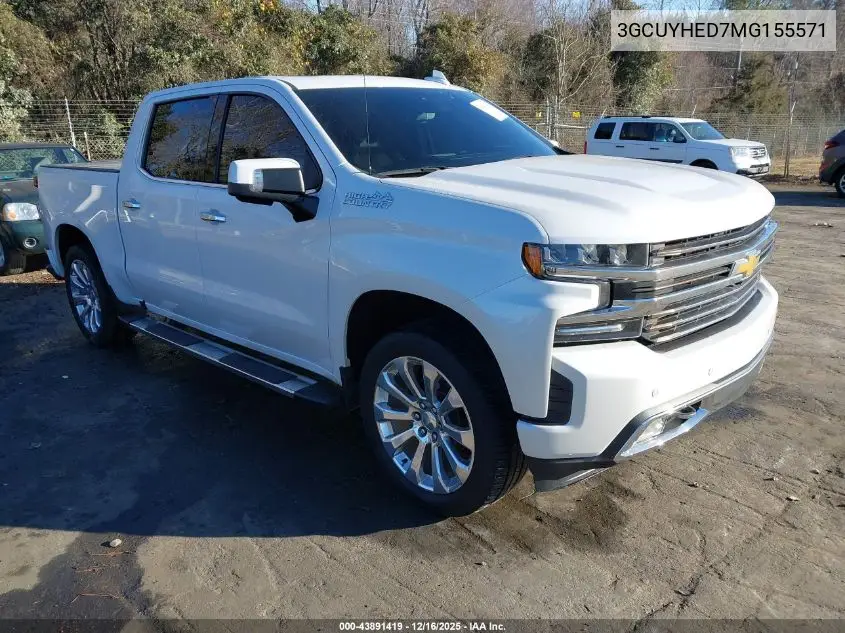 3GCUYHED7MG155571 2021 Chevrolet Silverado 1500 4Wd Short Bed High Country