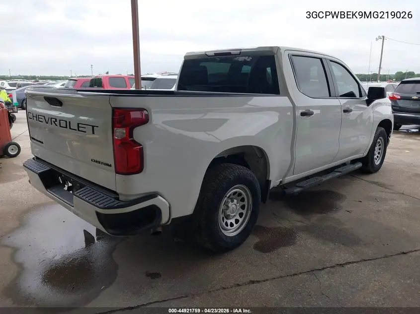 3GCPWBEK9MG219026 2021 Chevrolet Silverado 1500 2Wd Short Bed Custom