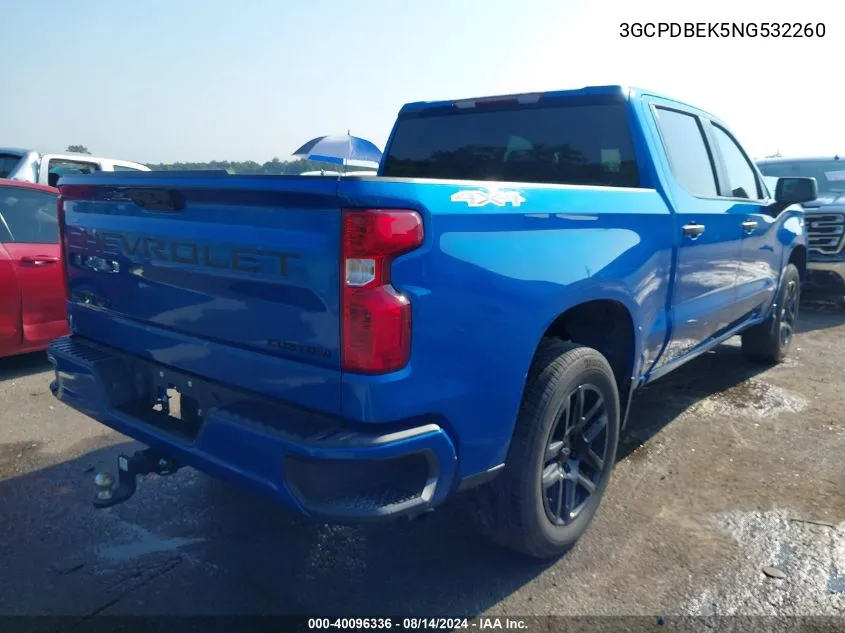 3GCPDBEK5NG532260 2022 Chevrolet Silverado 1500 4Wd Short Bed Custom