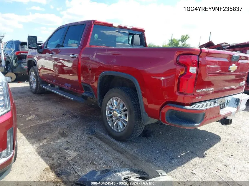 2022 Chevrolet Silverado 2500Hd 4Wd Standard Bed High Country VIN: 1GC4YREY9NF235837 Lot: 40424543