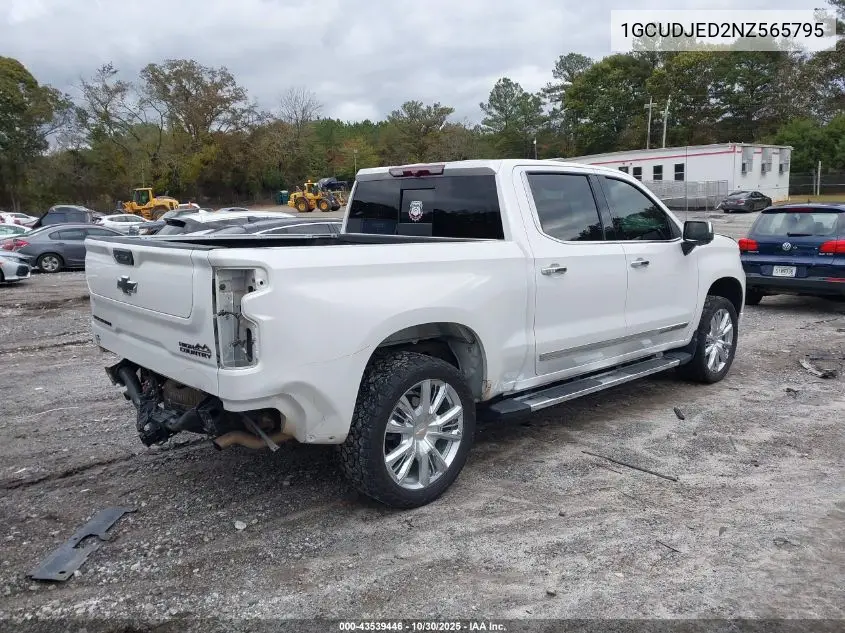 1GCUDJED2NZ565795 2022 Chevrolet Silverado 1500 4Wd Short Bed High Country
