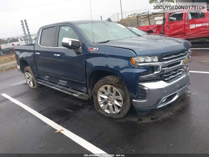 3GCUYGED0NG179108 2022 Chevrolet Silverado 1500 Ltd 4Wd Short Bed Ltz
