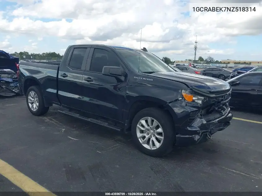 1GCRABEK7NZ518314 2022 Chevrolet Silverado 1500