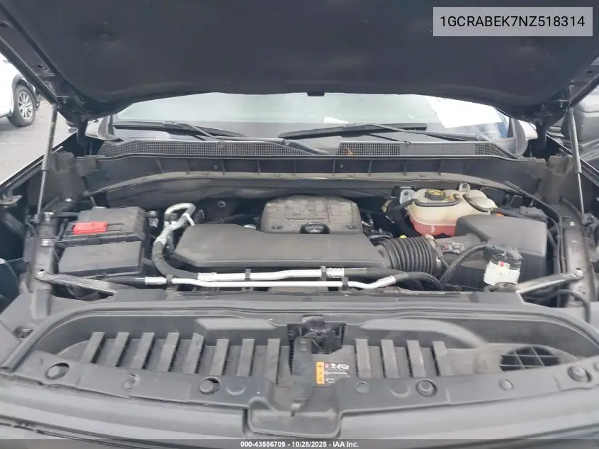 1GCRABEK7NZ518314 2022 Chevrolet Silverado 1500