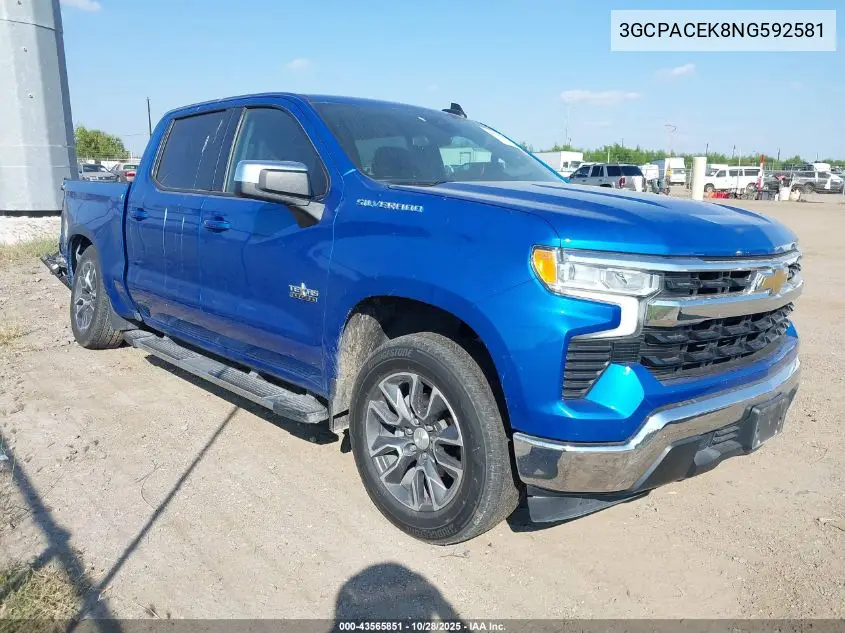3GCPACEK8NG592581 2022 Chevrolet Silverado 1500 2Wd Short Bed Lt