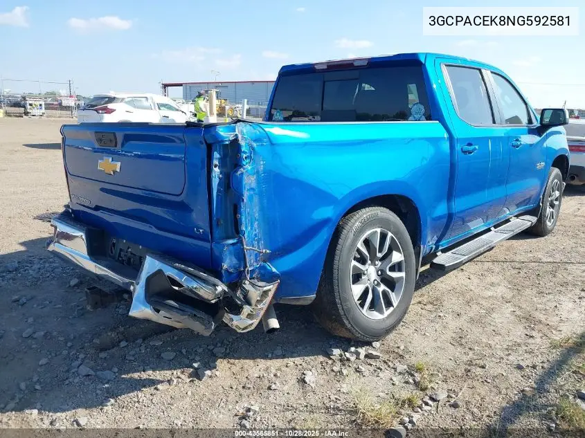 3GCPACEK8NG592581 2022 Chevrolet Silverado 1500 2Wd Short Bed Lt