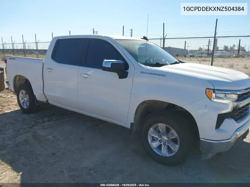 1GCPDDEKXNZ504384 2022 Chevrolet Silverado 1500 4Wd Standard Bed Lt