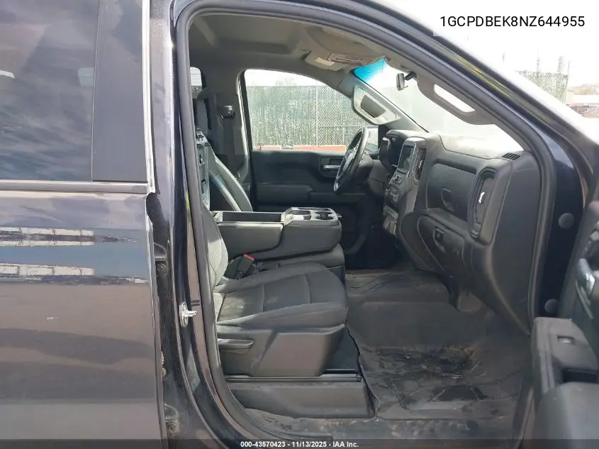 1GCPDBEK8NZ644955 2022 Chevrolet Silverado 1500 4Wd Short Bed Custom