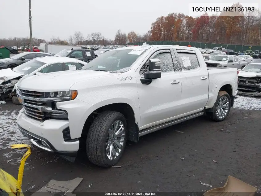 1GCUYHEL4NZ136193 2022 Chevrolet Silverado 1500 Ltd 4Wd Short Bed High Country
