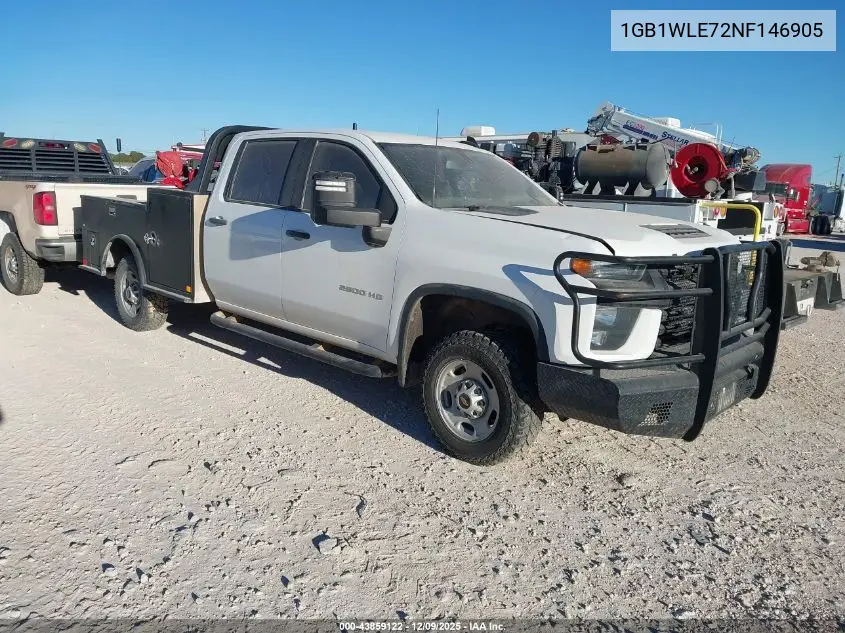 1GB1WLE72NF146905 2022 Chevrolet Silverado 2500Hd 2Wd Long Bed Wt