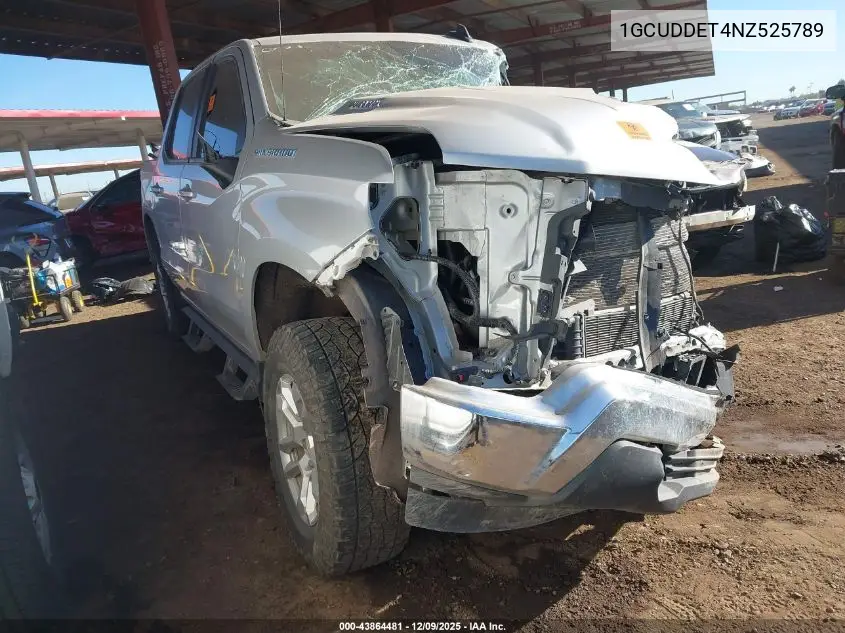 1GCUDDET4NZ525789 2022 Chevrolet Silverado 1500 4Wd Standard Bed Lt