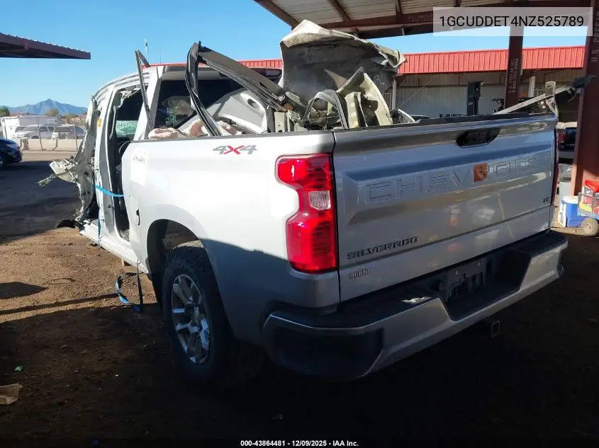 1GCUDDET4NZ525789 2022 Chevrolet Silverado 1500 4Wd Standard Bed Lt