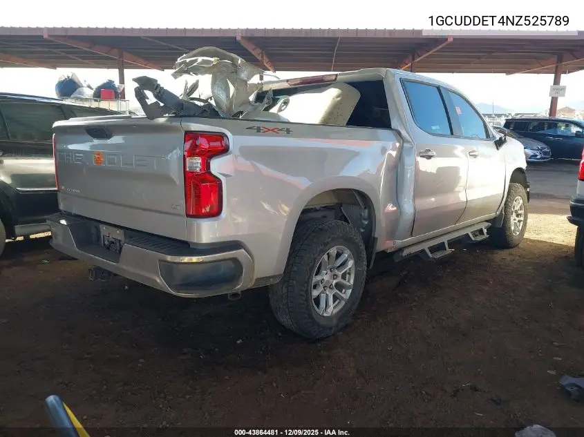 1GCUDDET4NZ525789 2022 Chevrolet Silverado 1500 4Wd Standard Bed Lt