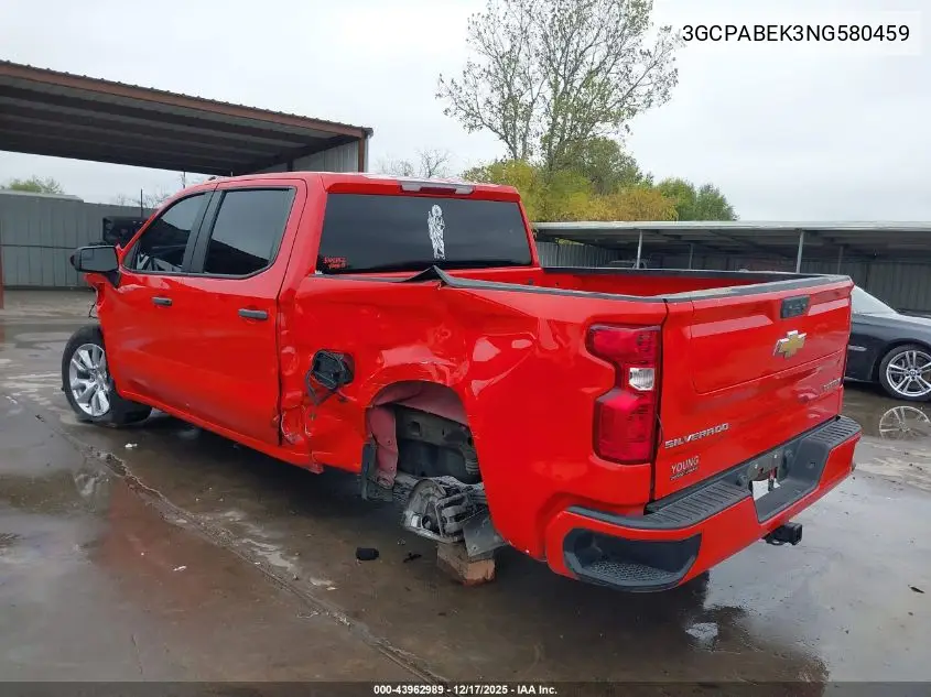 3GCPABEK3NG580459 2022 Chevrolet Silverado 1500 2Wd Short Bed Custom