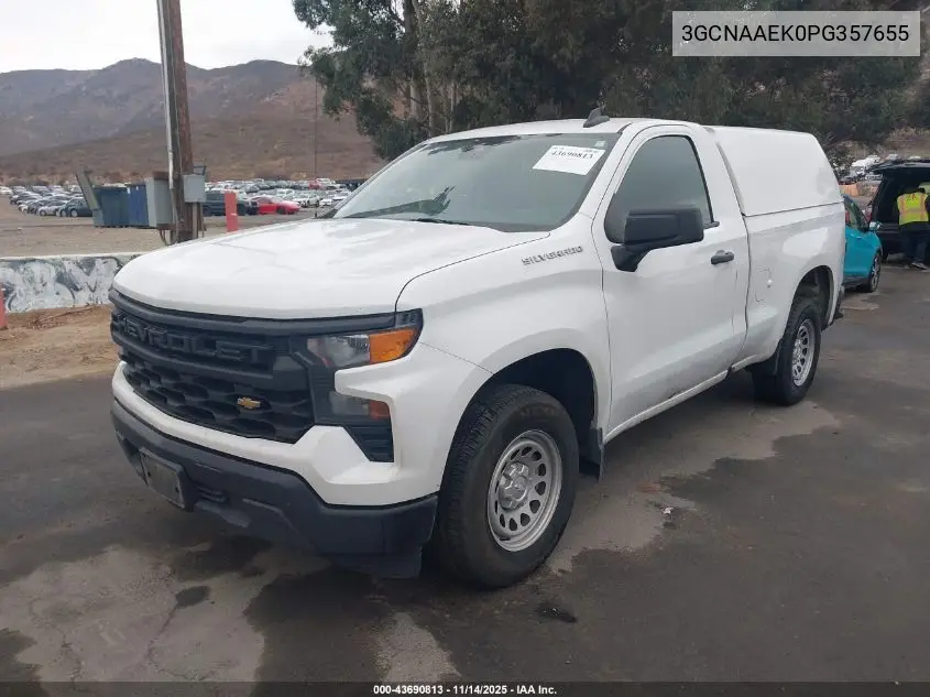 3GCNAAEK0PG357655 2023 Chevrolet Silverado 1500 2Wd Standard Bed Wt